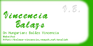 vincencia balazs business card